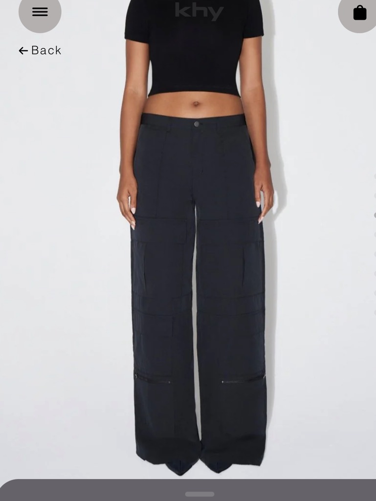 Khy Women’s Pants Black Utility Cargo Pants Multi-Pocket New Size Xl